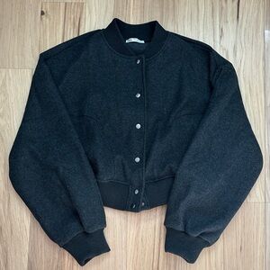 Zara Felt Bomber Jacket